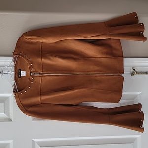 Brown suede look and rivet jacket